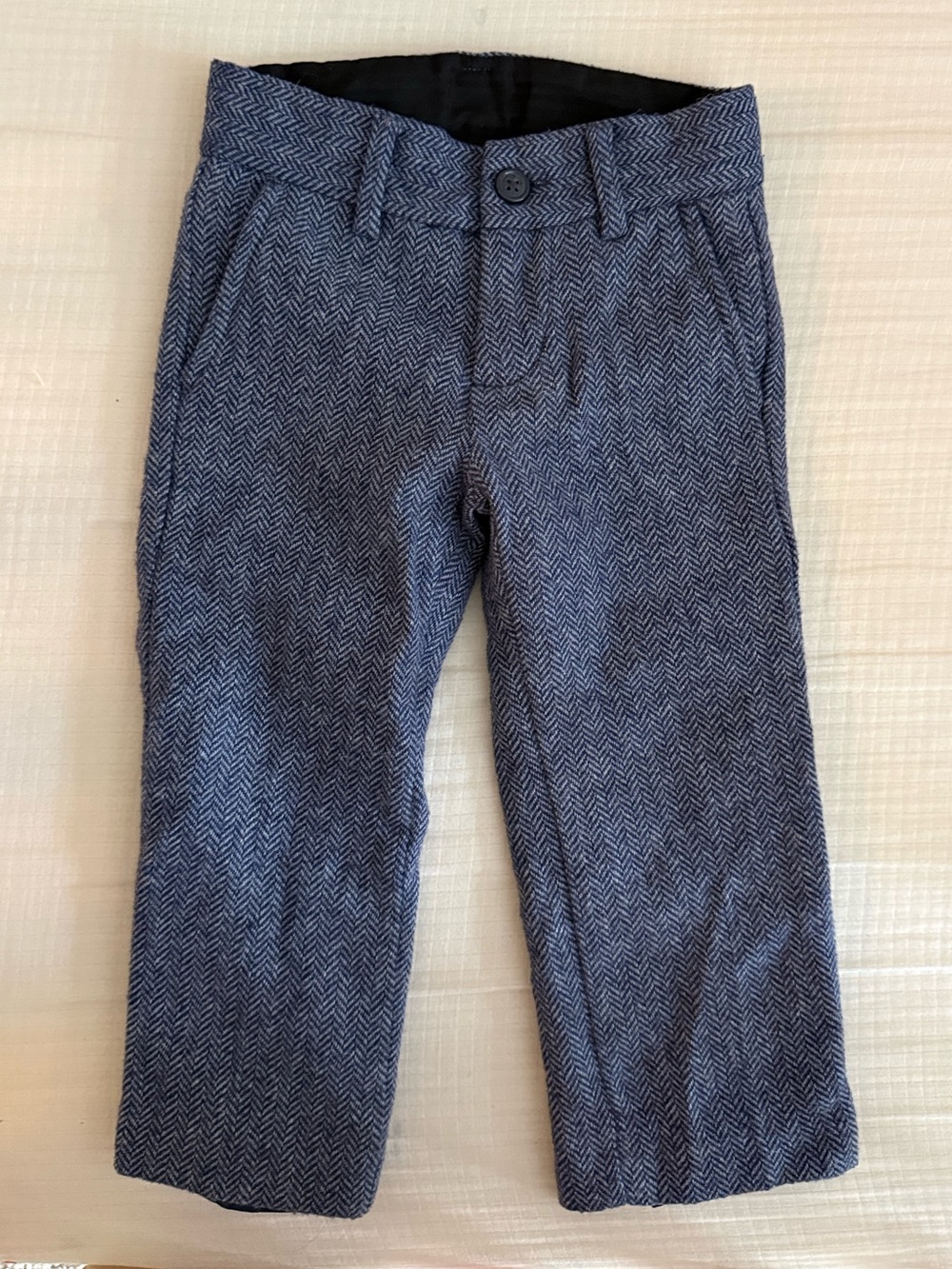 Janie and Jack Toddler Boy Dress pants- Blue/Gray Herringbone- formal- 2T- EUC